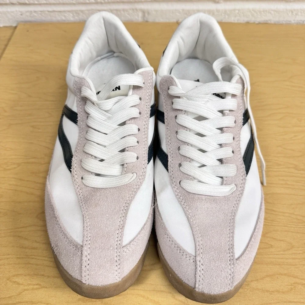 Womens Tretorn Rawlins Size 9 Euc Tan/White/Green Suede Sneakers